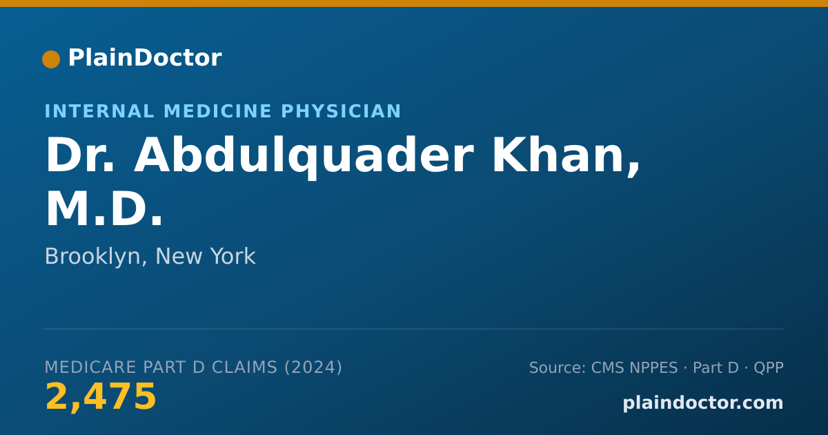 Shareable card for Abdulquader Khan, M.D. - Internal Medicine Physician, Brooklyn, NY