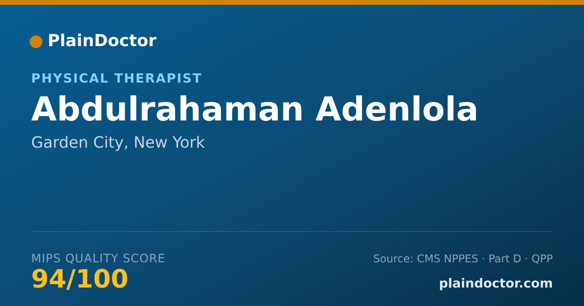 Shareable card for Abdulrahaman Adenlola - Physical Therapist, Garden City, NY