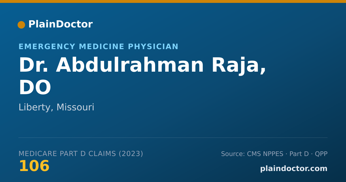 Shareable card for Abdulrahman Raja, DO - Emergency Medicine Physician, Liberty, MO