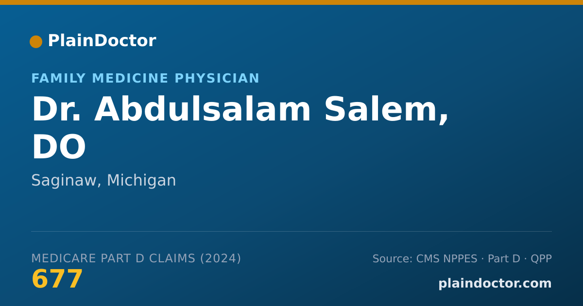 Shareable card for Abdulsalam Salem, DO - Family Medicine Physician, Saginaw, MI