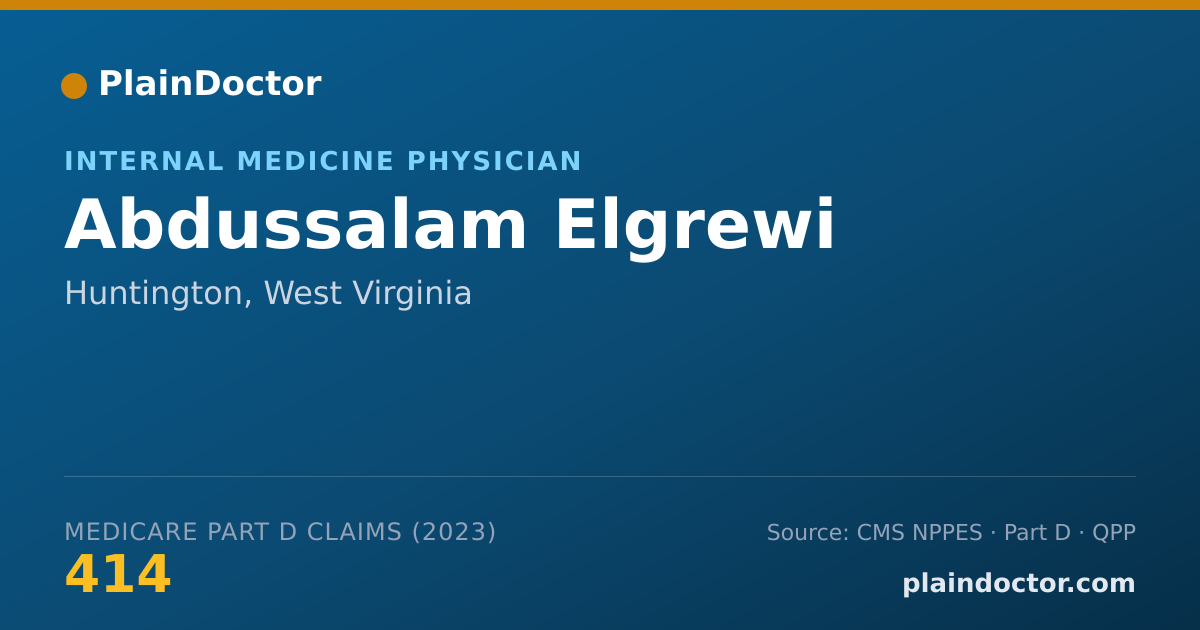 Shareable card for Abdussalam Elgrewi - Internal Medicine Physician, Huntington, WV