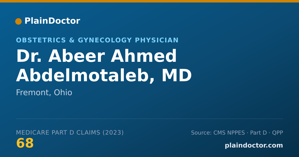 Shareable card for Abeer Ahmed Abdelmotaleb, MD - Obstetrics & Gynecology Physician, Fremont, OH