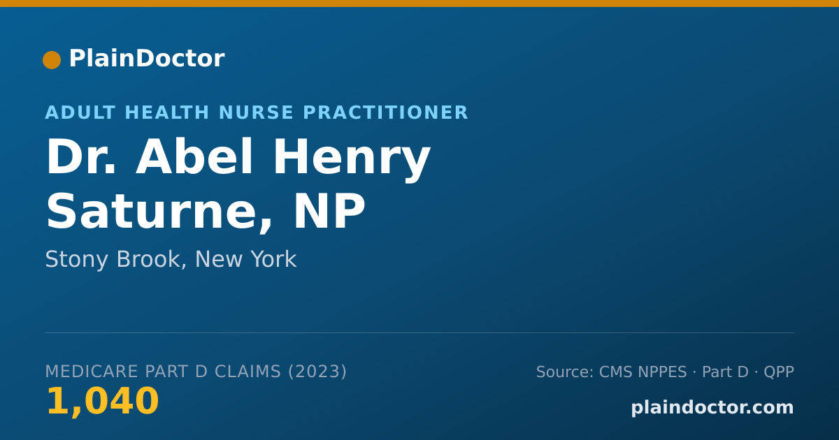 Shareable card for Abel Henry Saturne, NP - Adult Health Nurse Practitioner, Stony Brook, NY