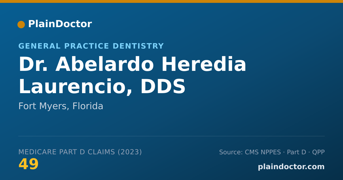 Shareable card for Abelardo Heredia Laurencio, DDS - General Practice Dentistry, Fort Myers, FL