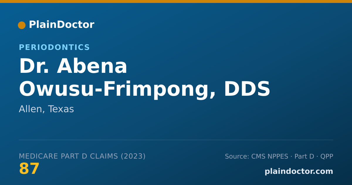 Shareable card for Abena Owusu-Frimpong, DDS - Periodontics, Allen, TX