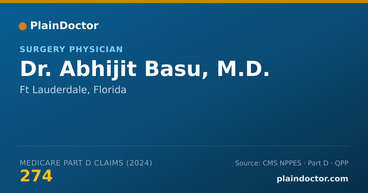 Shareable card for Abhijit Basu, M.D. - Surgery Physician, Ft Lauderdale, FL