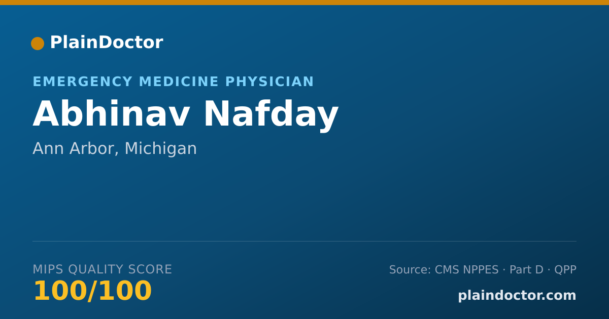 Shareable card for Abhinav Nafday - Emergency Medicine Physician, Ann Arbor, MI