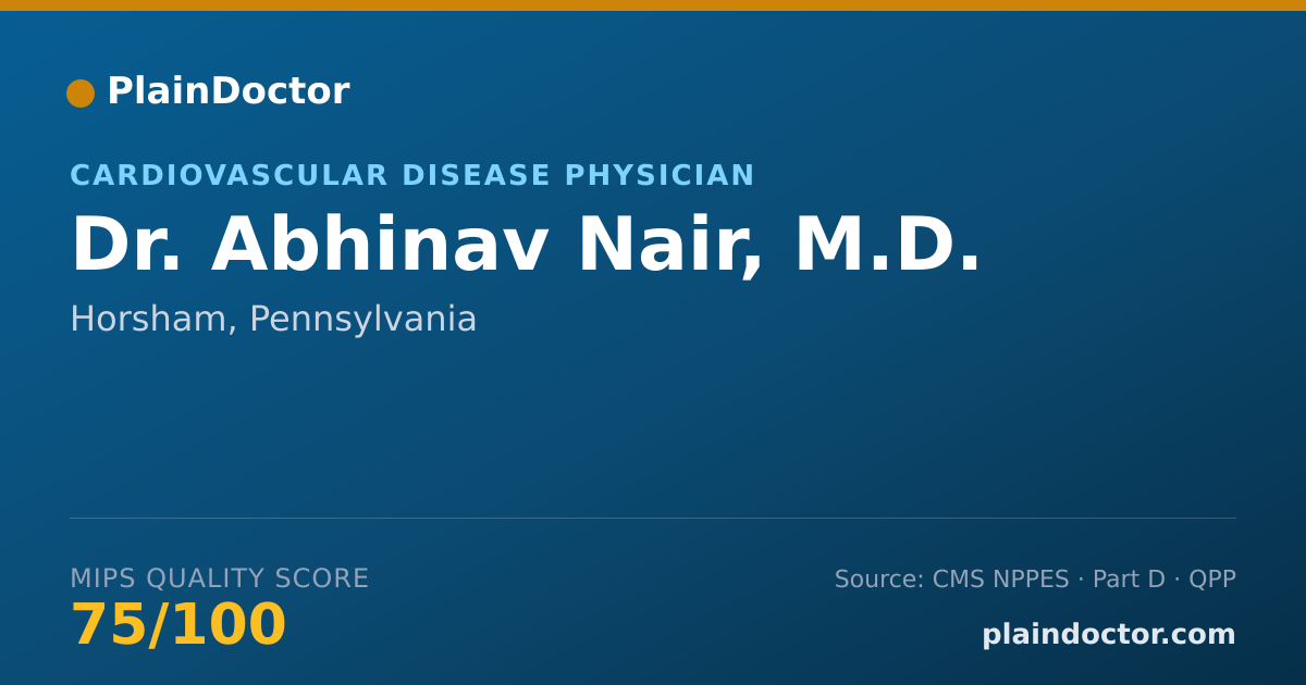 Shareable card for Abhinav Nair, M.D. - Cardiovascular Disease Physician, Horsham, PA