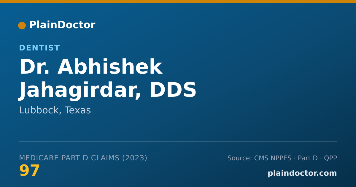 Shareable card for Abhishek Jahagirdar, DDS - Dentist, Lubbock, TX