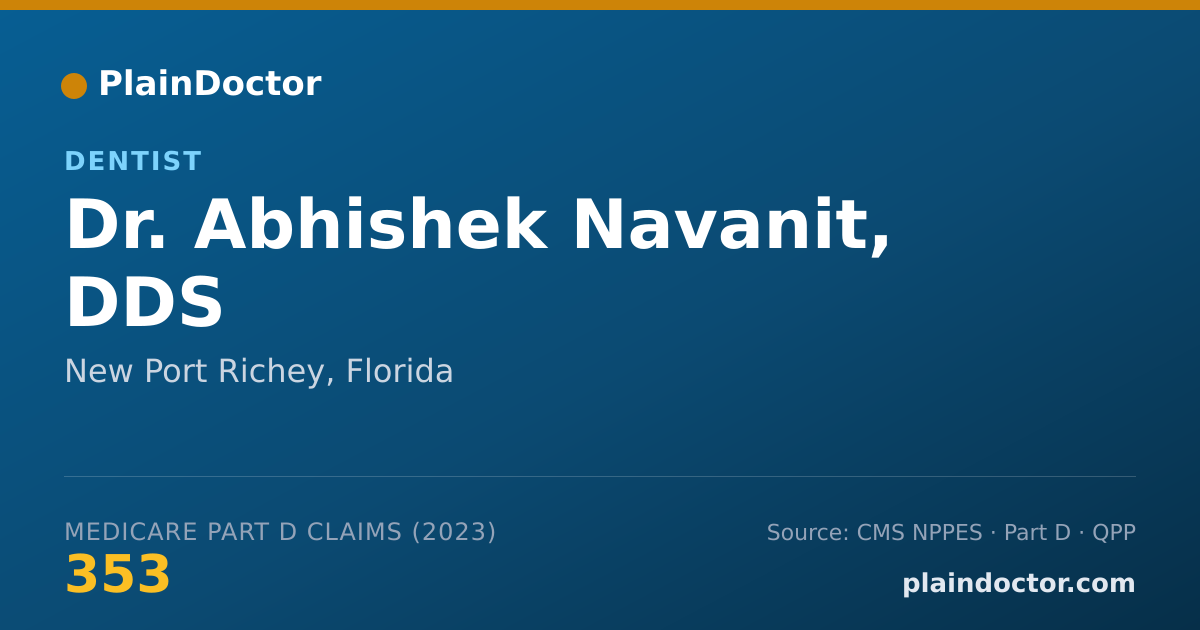Shareable card for Abhishek Navanit, DDS - Dentist, New Port Richey, FL