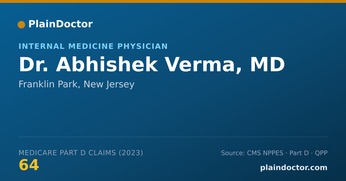 Shareable card for Abhishek Verma, MD - Internal Medicine Physician, Franklin Park, NJ