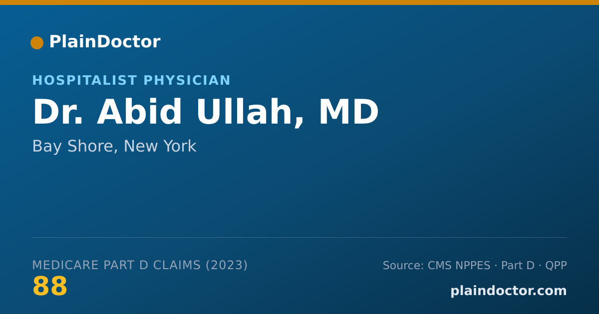 Shareable card for Abid Ullah, MD - Hospitalist Physician, Bay Shore, NY