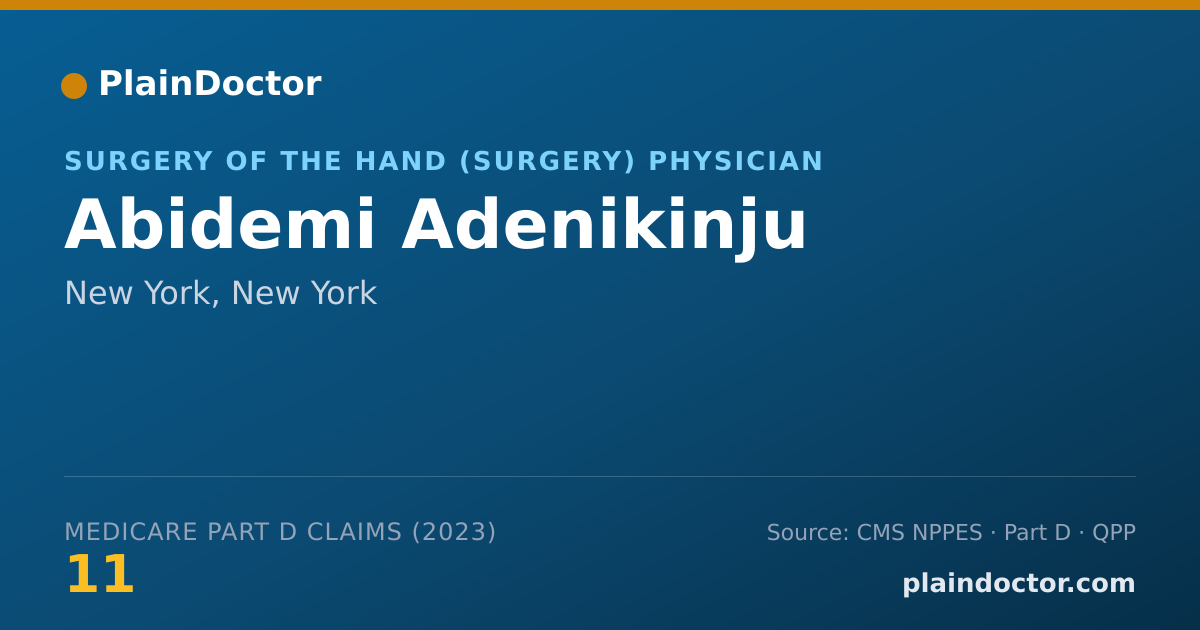 Shareable card for Abidemi Adenikinju - Surgery of the Hand (Surgery) Physician, New York, NY