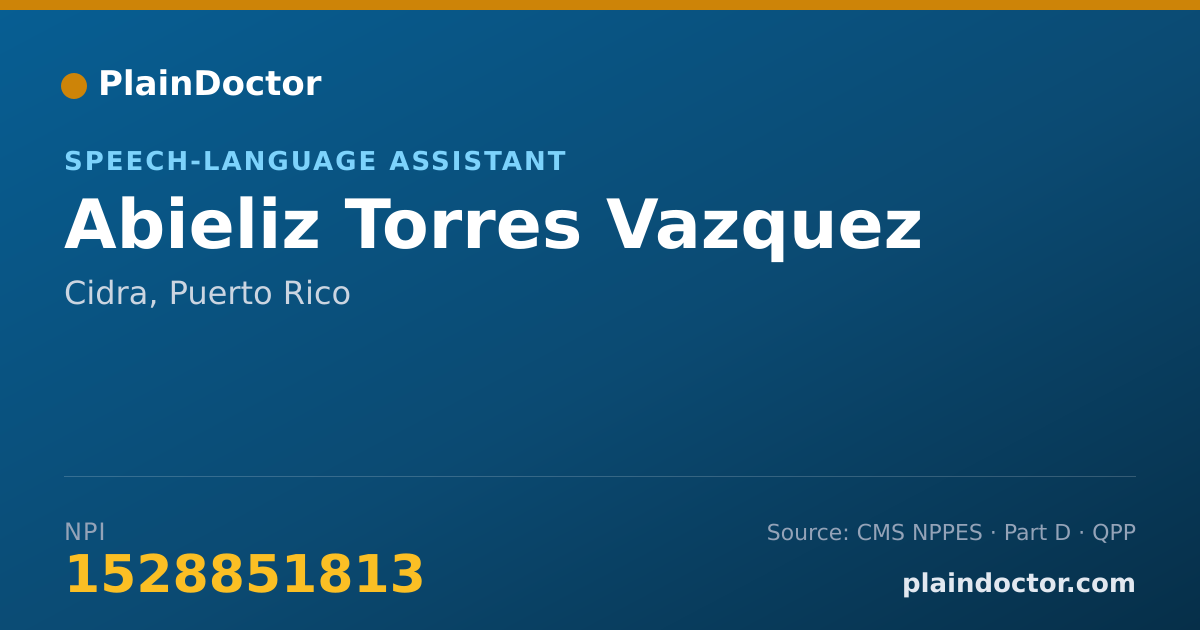 Shareable card for Abieliz Torres Vazquez - Speech-Language Assistant, Cidra, PR