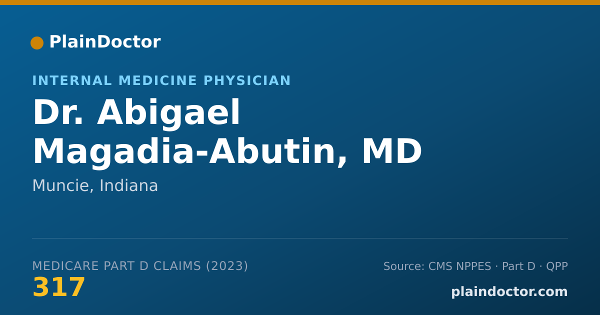 Shareable card for Abigael Magadia-Abutin, MD - Internal Medicine Physician, Muncie, IN
