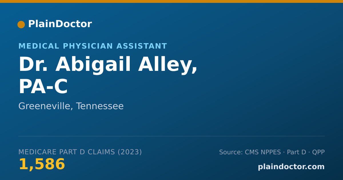 Shareable card for Abigail Alley, PA-C - Medical Physician Assistant, Greeneville, TN