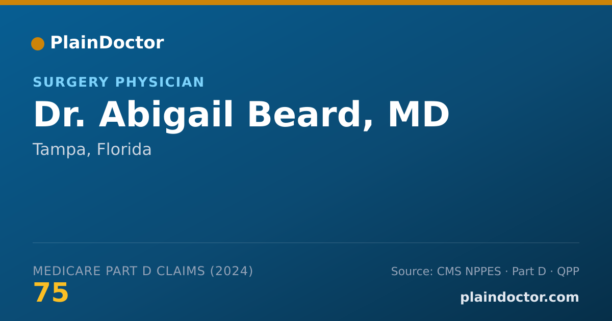 Shareable card for Abigail Beard, MD - Surgery Physician, Tampa, FL