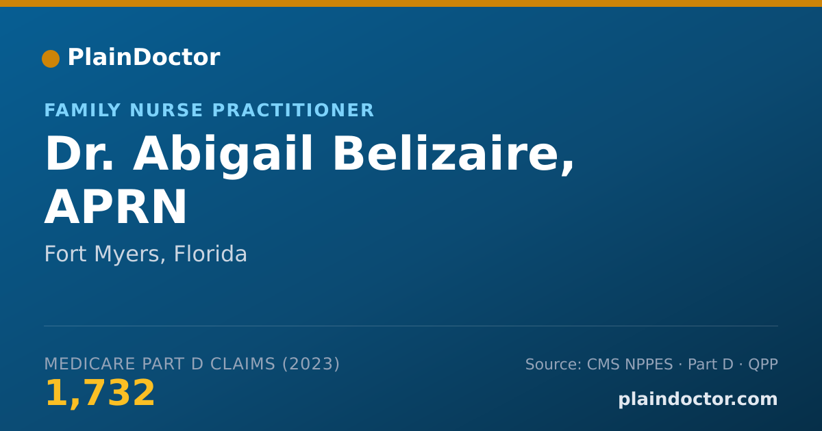 Shareable card for Abigail Belizaire, APRN - Family Nurse Practitioner, Fort Myers, FL