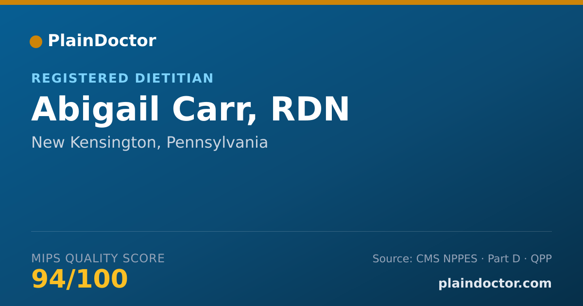 Shareable card for Abigail Carr, RDN - Registered Dietitian, New Kensington, PA