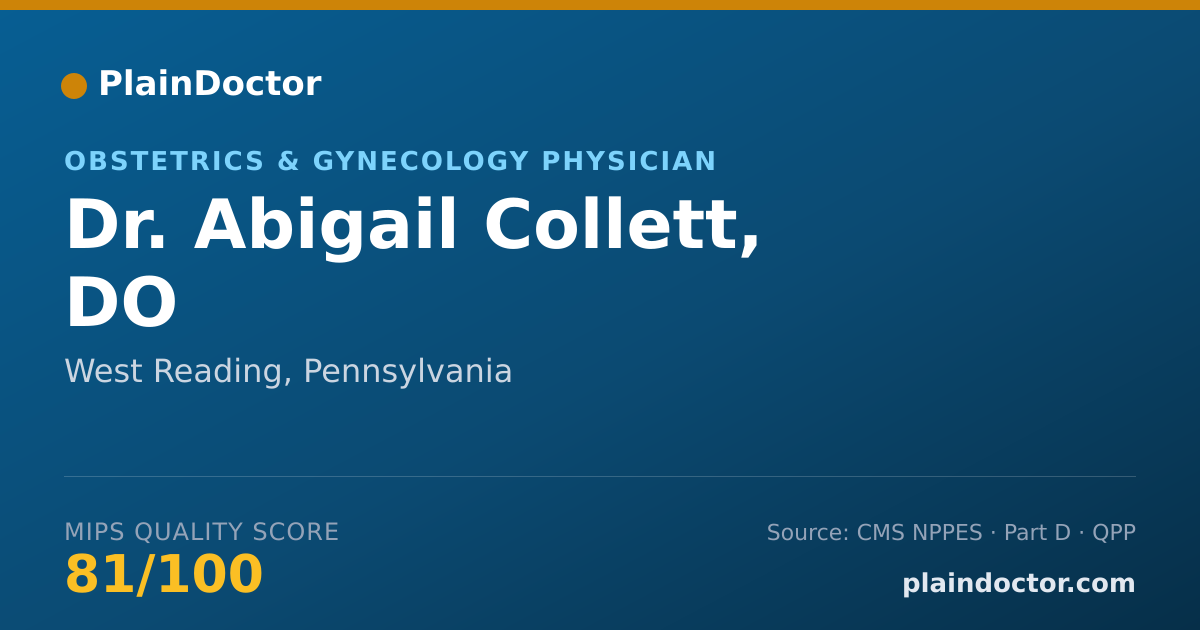 Shareable card for Abigail Collett, DO - Obstetrics & Gynecology Physician, West Reading, PA