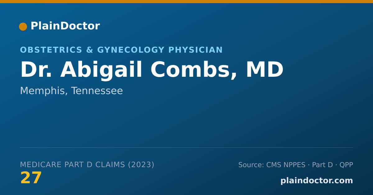 Shareable card for Abigail Combs, MD - Obstetrics & Gynecology Physician, Memphis, TN