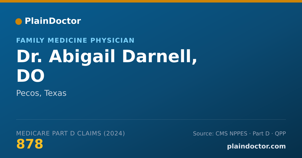 Shareable card for Abigail Darnell, DO - Family Medicine Physician, Pecos, TX