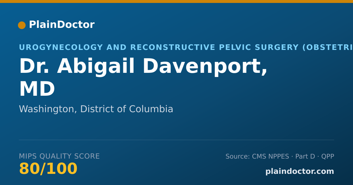 Shareable card for Abigail Davenport, MD - Urogynecology and Reconstructive Pelvic Surgery (Obstetrics & Gynecology) Physician, Washington, DC