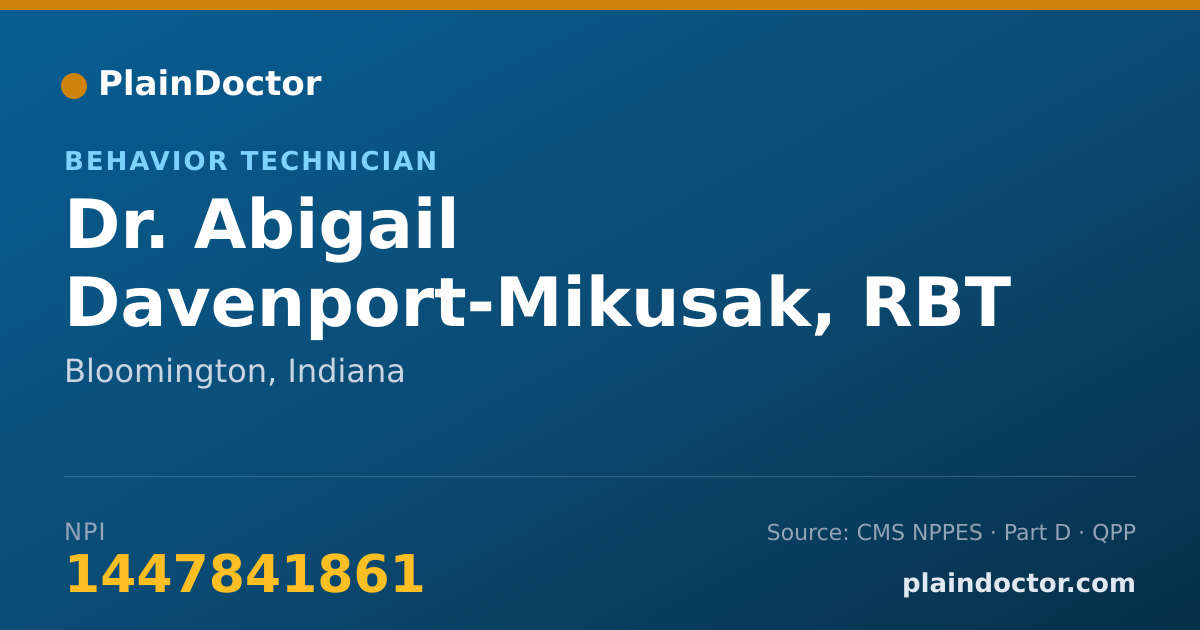 Shareable card for Abigail Davenport-Mikusak, RBT - Behavior Technician, Bloomington, IN