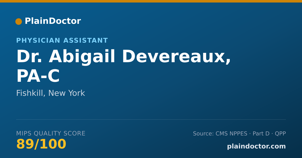 Shareable card for Abigail Devereaux, PA-C - Physician Assistant, Fishkill, NY