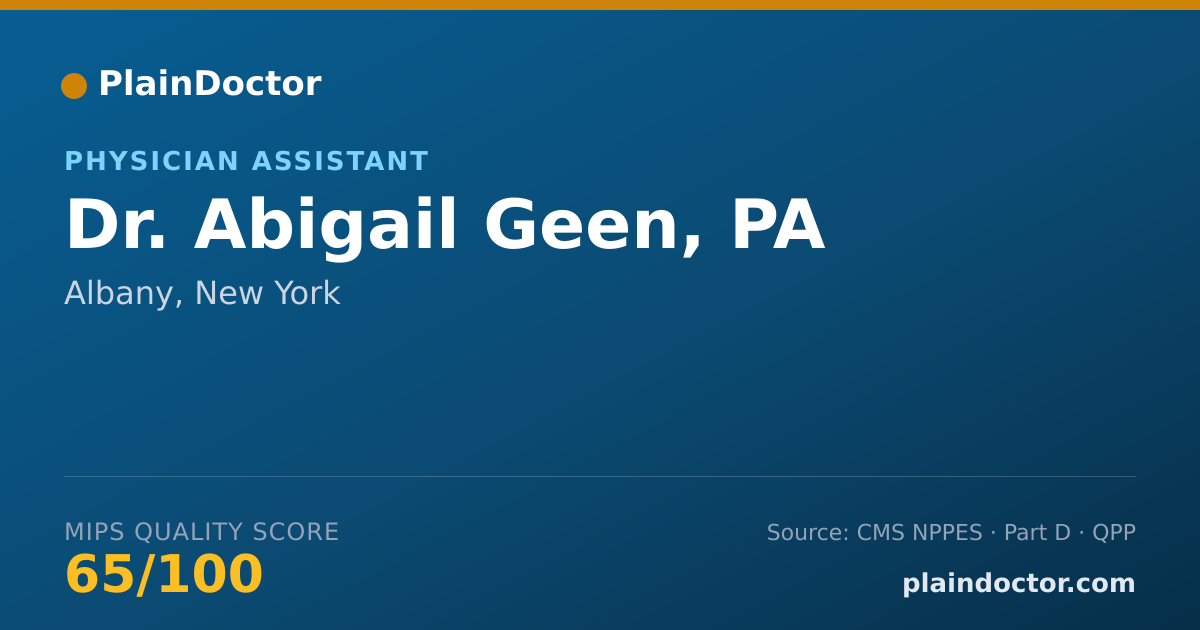 Shareable card for Abigail Geen, PA - Physician Assistant, Albany, NY