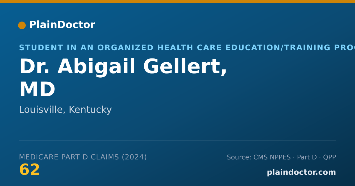Shareable card for Abigail Gellert, MD - Student in an Organized Health Care Education/Training Program, Louisville, KY