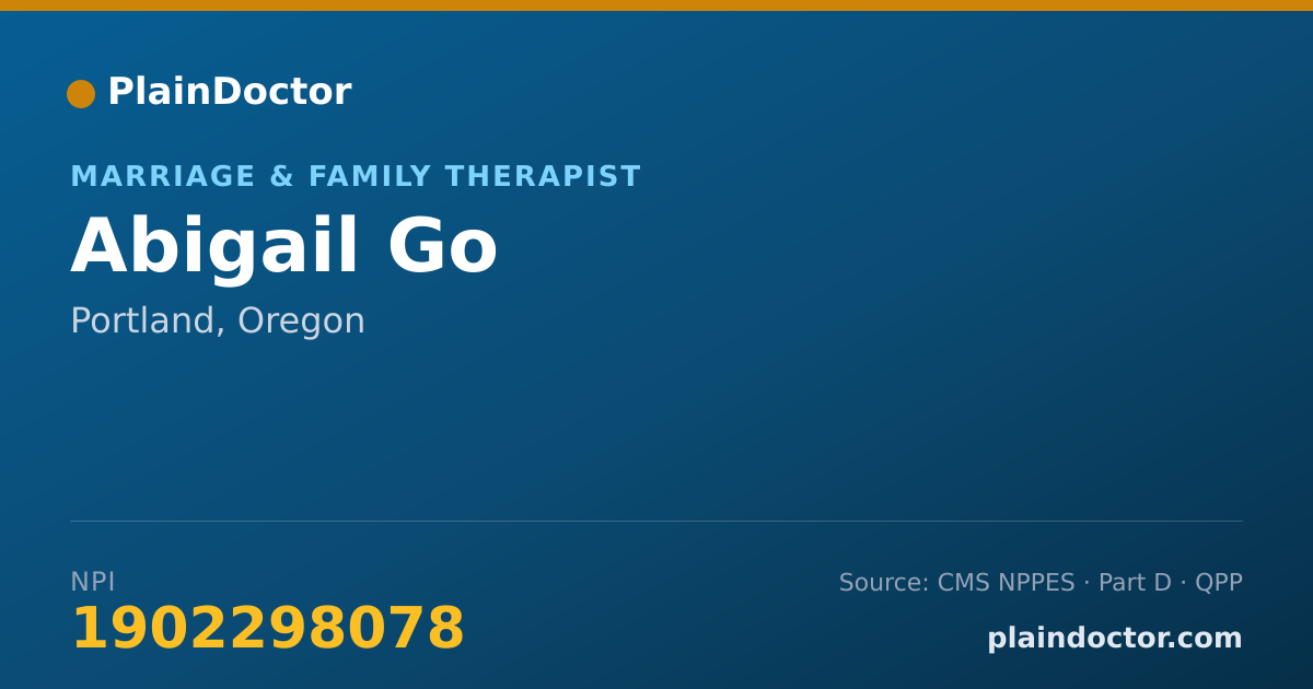 Shareable card for Abigail Go - Marriage & Family Therapist, Portland, OR