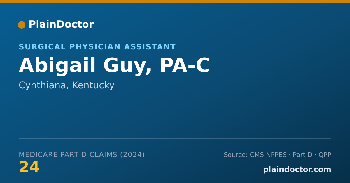 Shareable card for Abigail Guy, PA-C - Surgical Physician Assistant, Cynthiana, KY