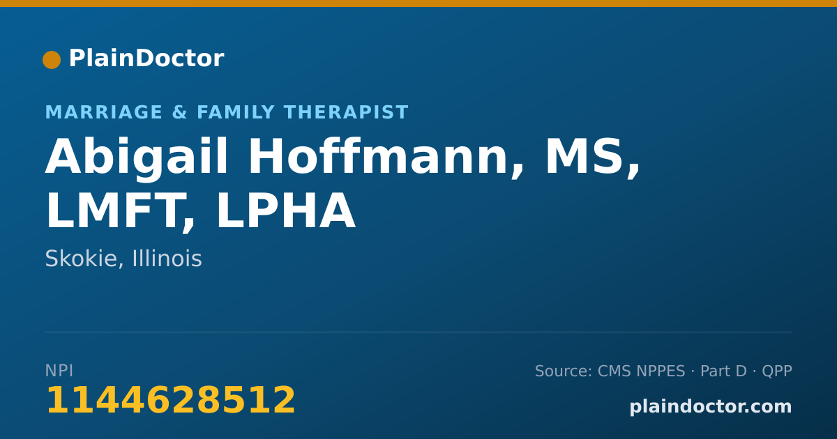 Shareable card for Abigail Hoffmann, MS, LMFT, LPHA - Marriage & Family Therapist, Skokie, IL