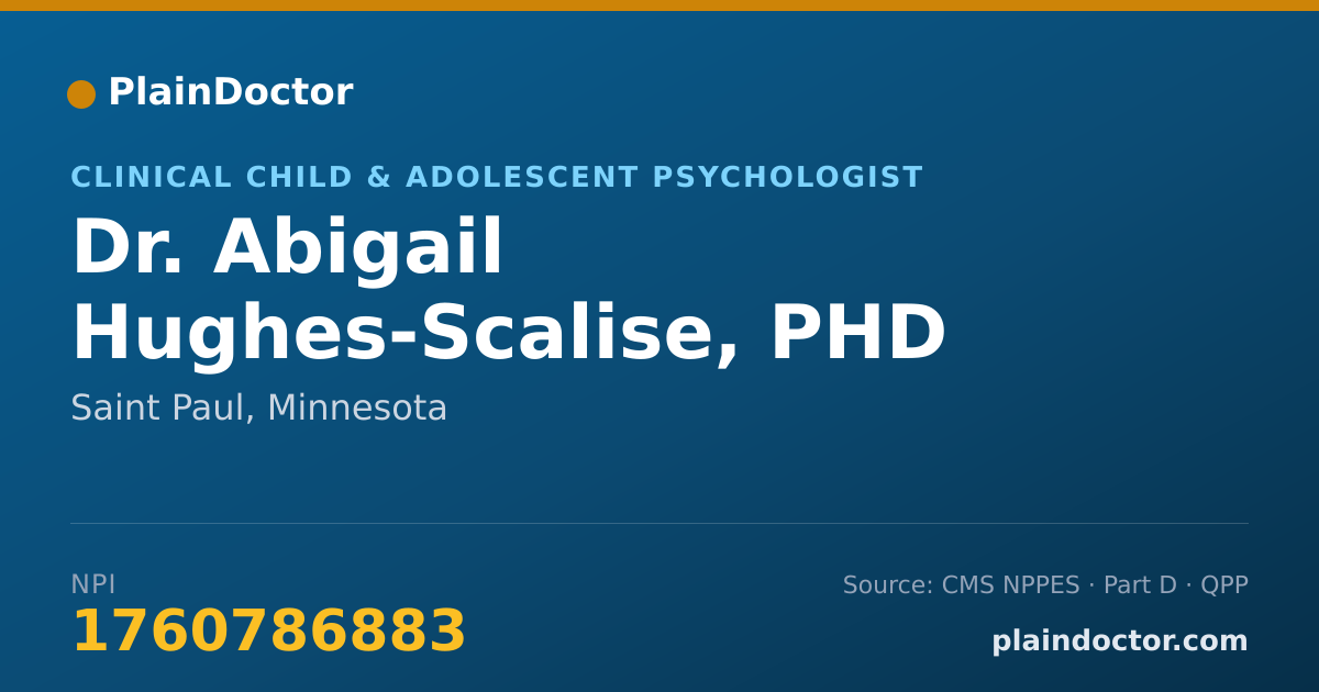 Shareable card for Abigail Hughes-Scalise, PHD - Clinical Child & Adolescent Psychologist, Saint Paul, MN