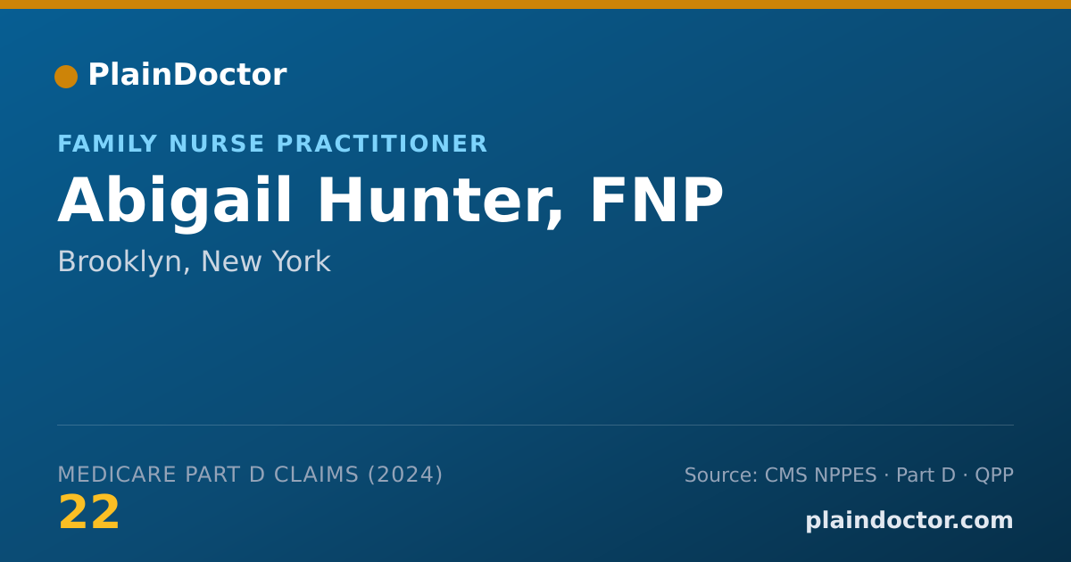 Shareable card for Abigail Hunter, FNP - Family Nurse Practitioner, Brooklyn, NY