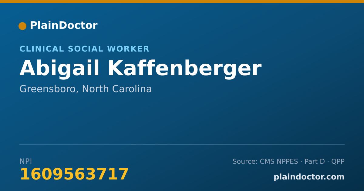 Shareable card for Abigail Kaffenberger - Clinical Social Worker, Greensboro, NC