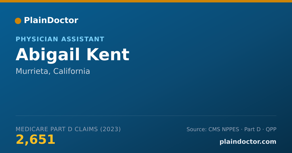 Shareable card for Abigail Kent - Physician Assistant, Murrieta, CA
