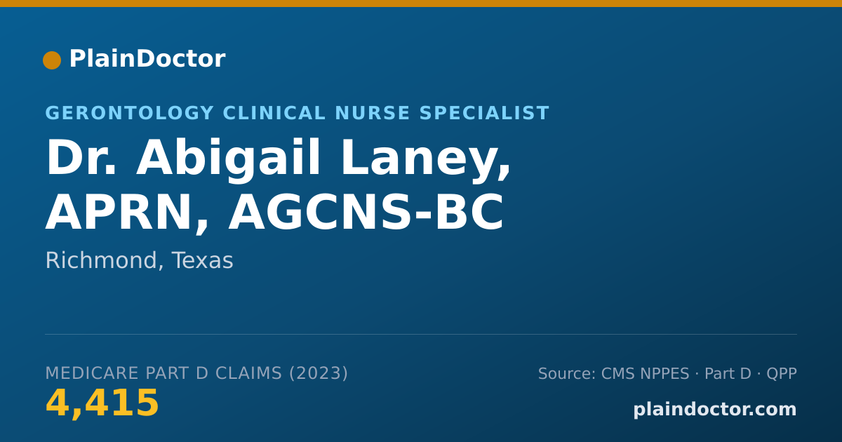 Shareable card for Abigail Laney, APRN, AGCNS-BC - Gerontology Clinical Nurse Specialist, Richmond, TX