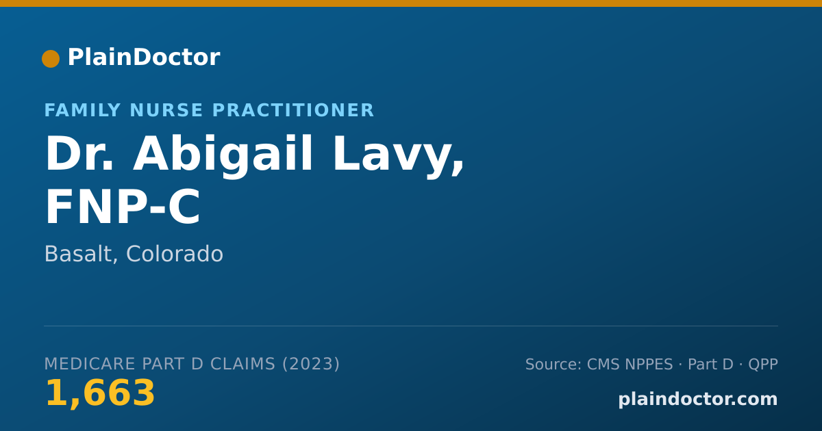Shareable card for Abigail Lavy, FNP-C - Family Nurse Practitioner, Basalt, CO