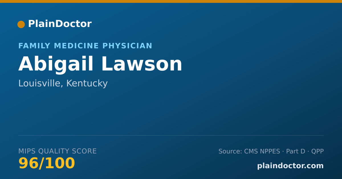 Shareable card for Abigail Lawson - Family Medicine Physician, Louisville, KY