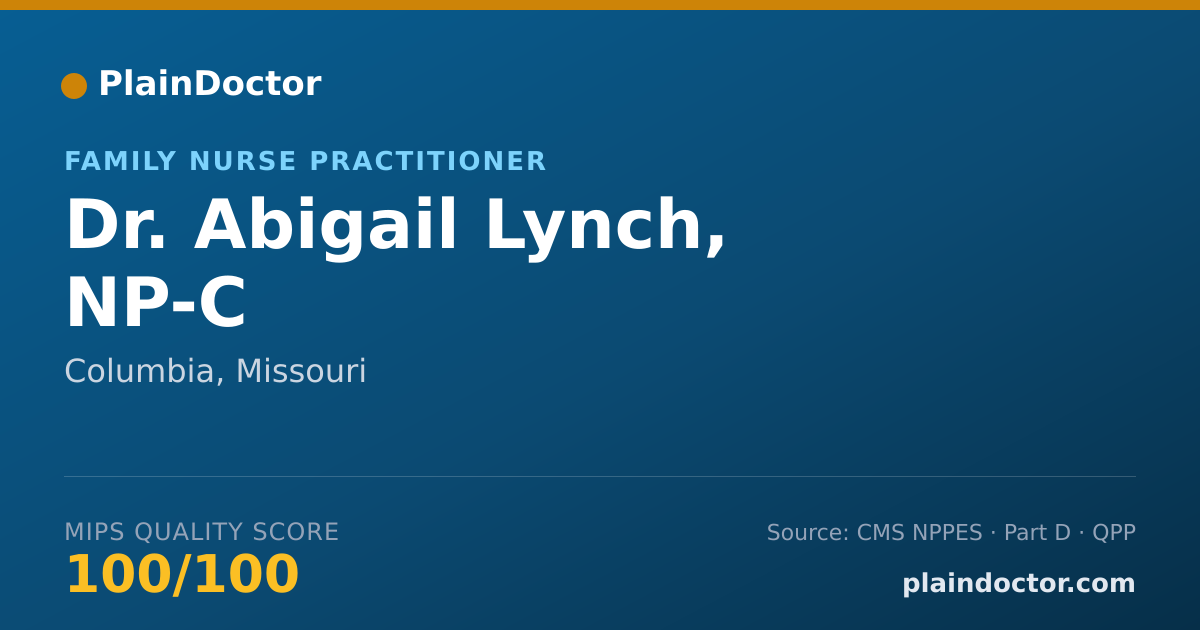 Shareable card for Abigail Lynch, NP-C - Family Nurse Practitioner, Columbia, MO