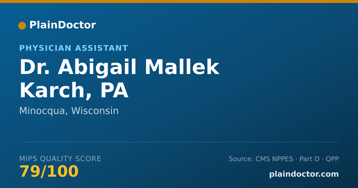 Shareable card for Abigail Mallek Karch, PA - Physician Assistant, Minocqua, WI