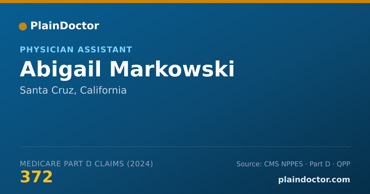 Shareable card for Abigail Markowski - Physician Assistant, Santa Cruz, CA
