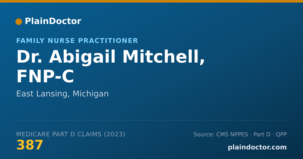 Shareable card for Abigail Mitchell, FNP-C - Family Nurse Practitioner, East Lansing, MI
