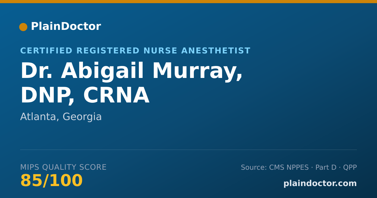 Shareable card for Abigail Murray, DNP, CRNA - Certified Registered Nurse Anesthetist, Atlanta, GA