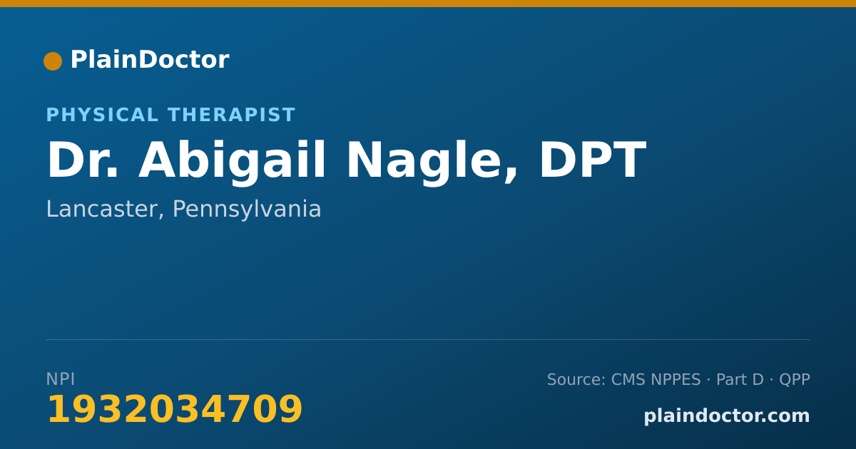 Shareable card for Abigail Nagle, DPT - Physical Therapist, Lancaster, PA