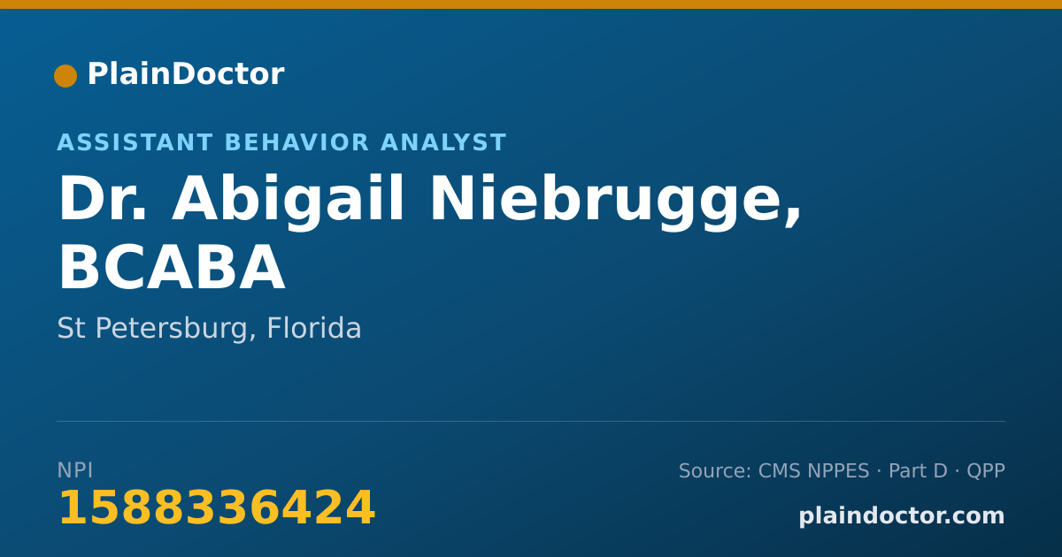 Shareable card for Abigail Niebrugge, BCABA - Assistant Behavior Analyst, St Petersburg, FL