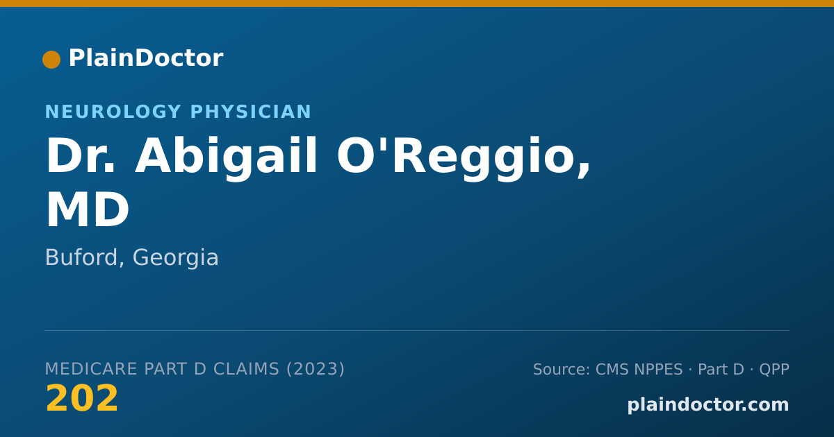 Shareable card for Abigail O'Reggio, MD - Neurology Physician, Buford, GA