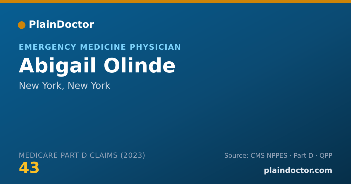 Shareable card for Abigail Olinde - Emergency Medicine Physician, New York, NY